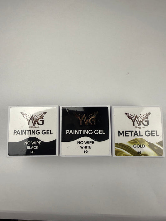 Painting gel black , white , gold 5 g