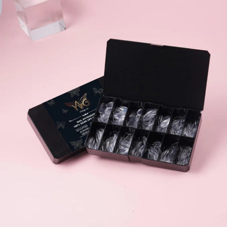 Soft gel nails , natural almond short , 14 sizes , 602 pcs