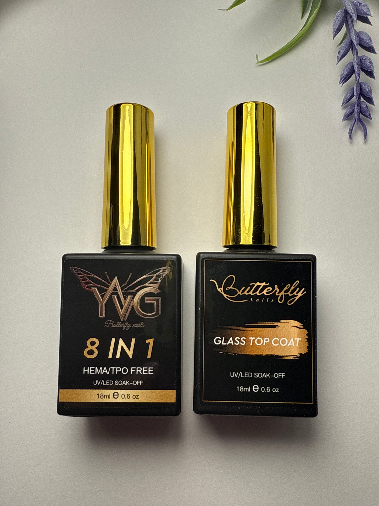 Top coat glass  & base 8 en 1 , 18 ml