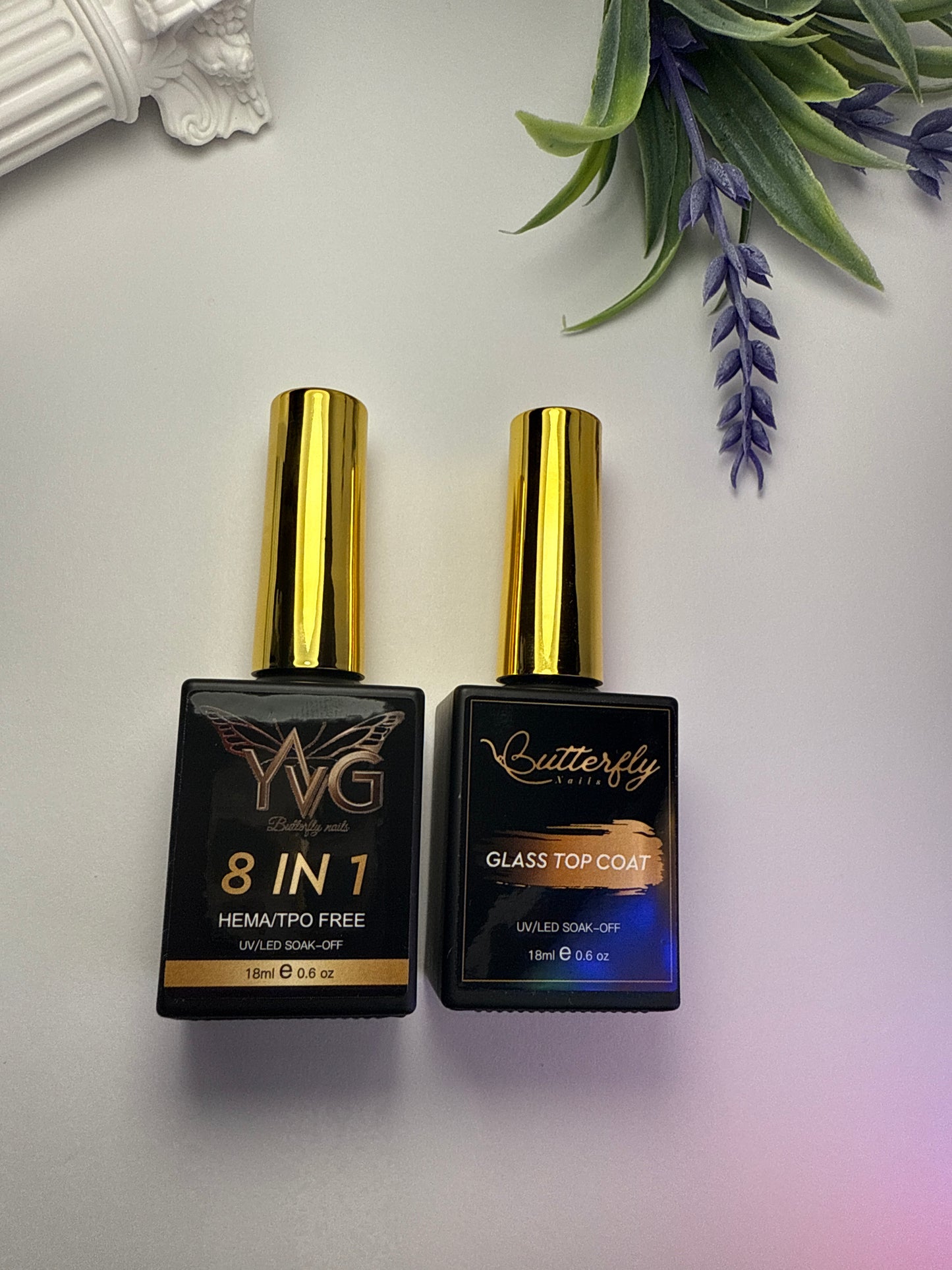 Top coat glass  & base 8 en 1 , 18 ml