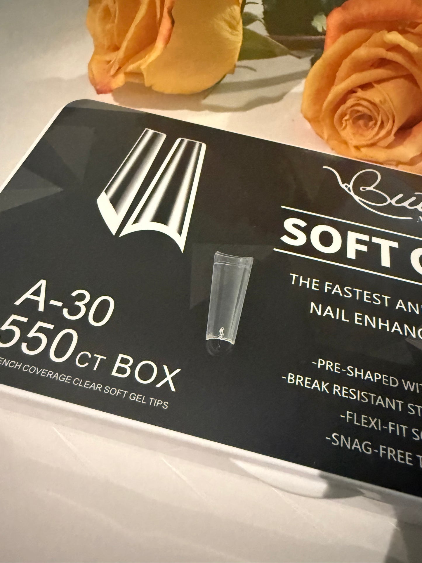 Tip de uña coffin médium 550 pc