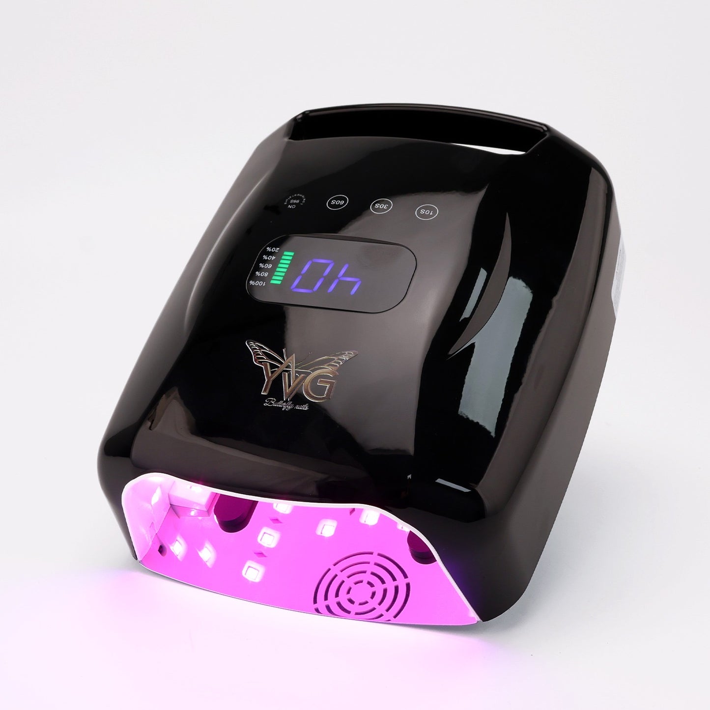 Lámpara recargable de 96 W de secado rápido y lento , negra