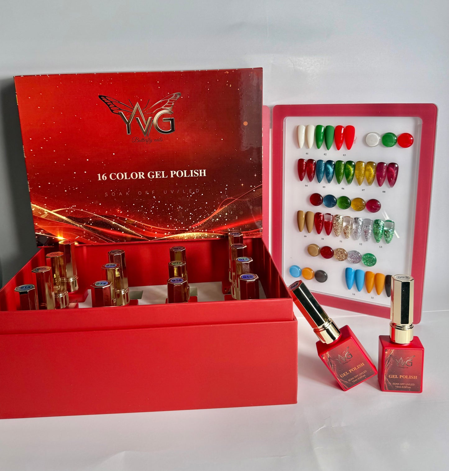 Caja de gel Navidad 16 colores 15 ml