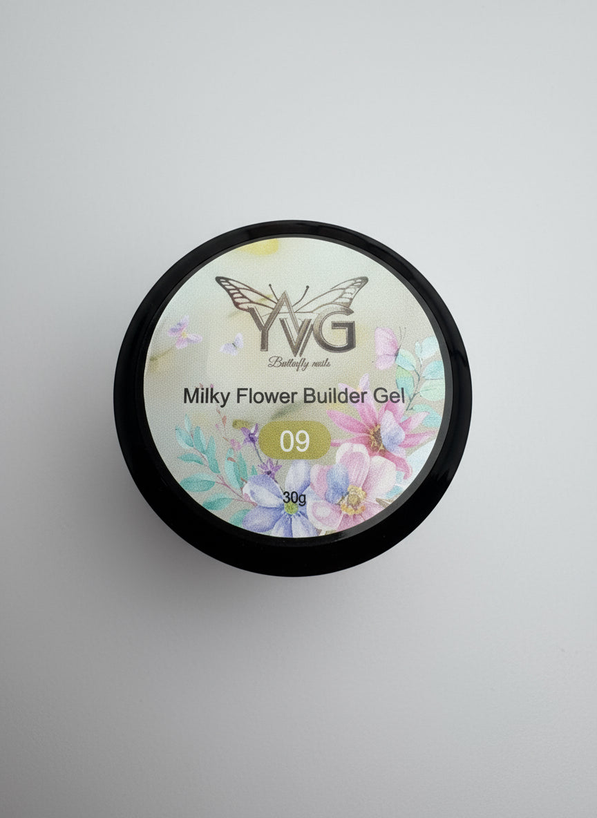 Builder gel milky  flower 09