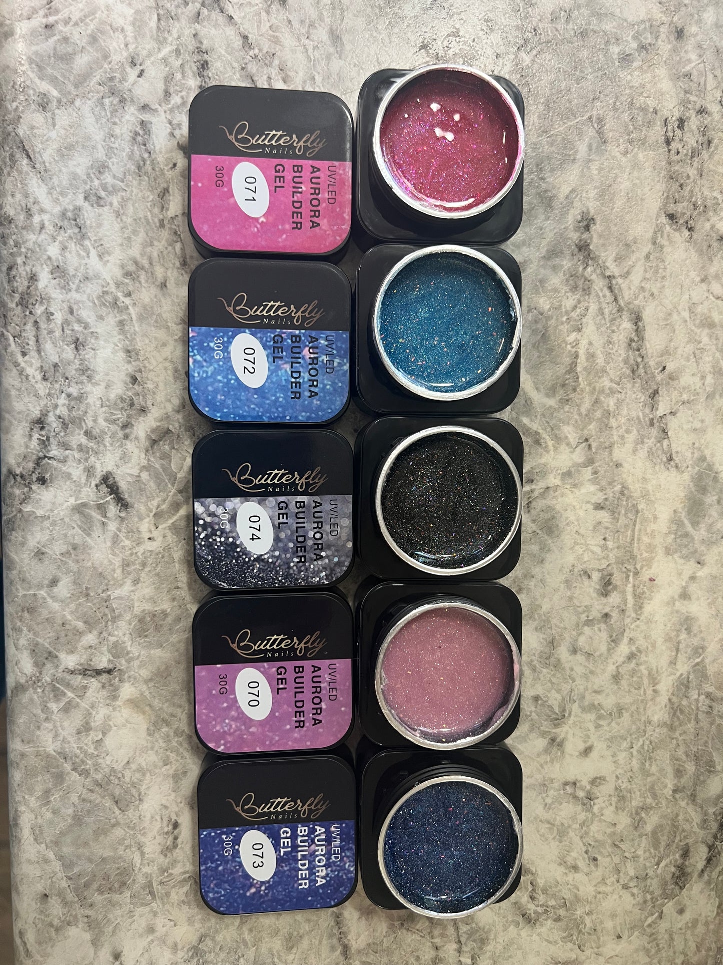 Builder gel aurora 5 colores