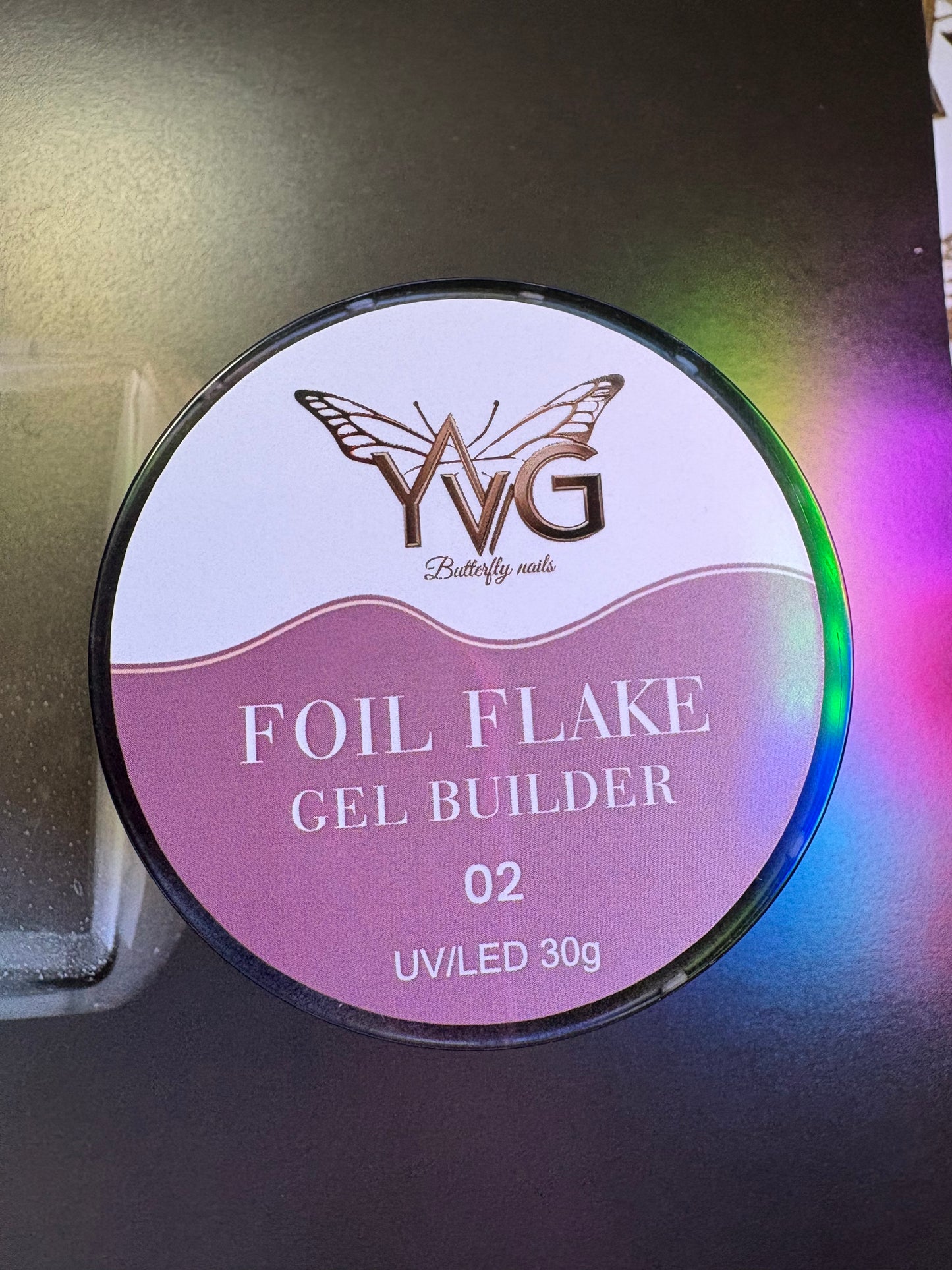 Builder gel foil flake 02