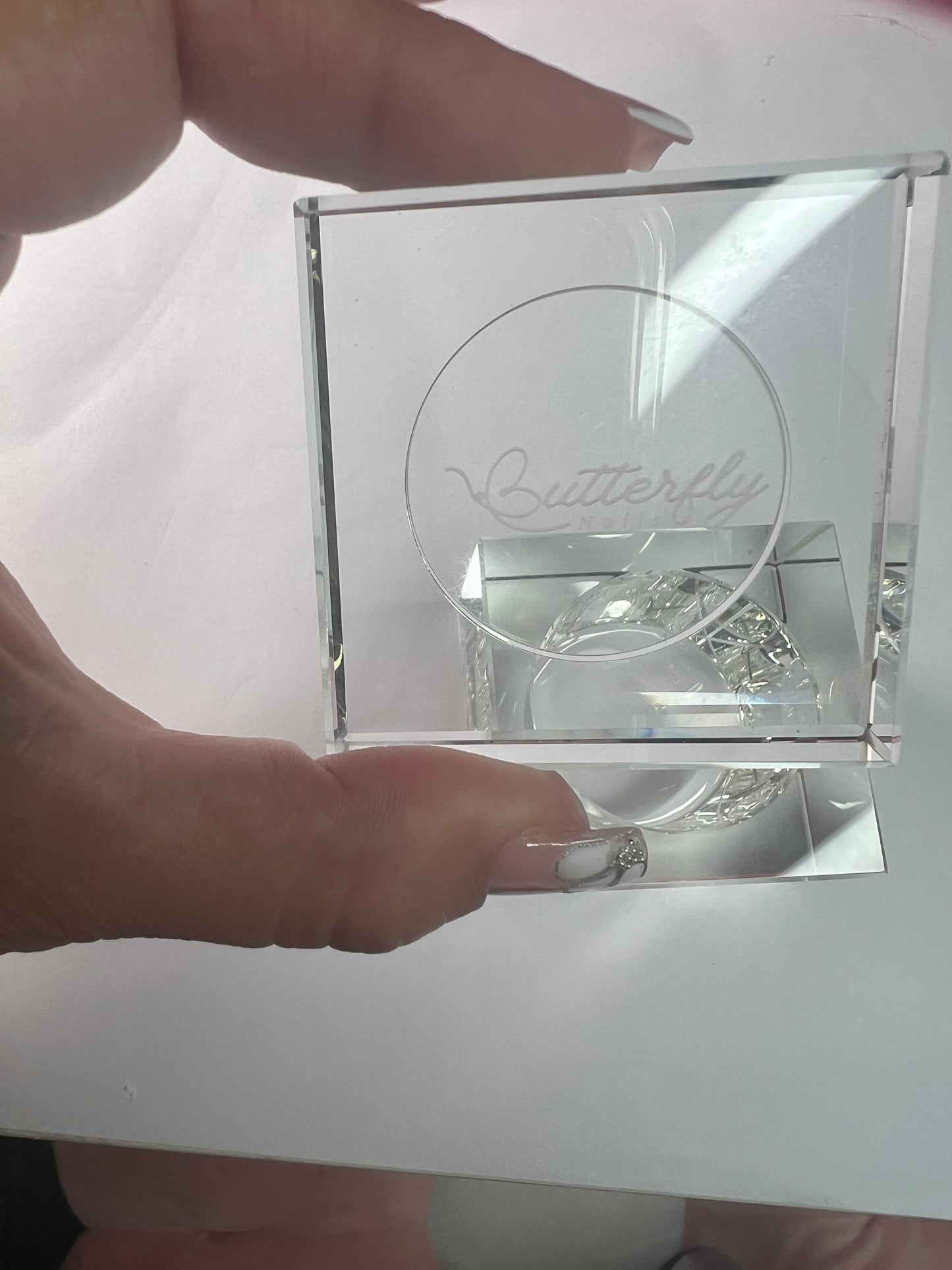 Base de cristal para monomero ( blanco clear )