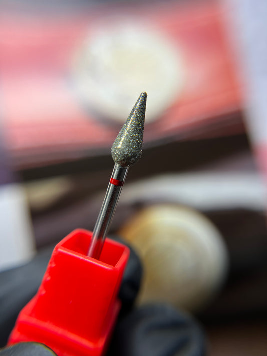 Punta pera para pulido de piel de la cutícula ( cinta roja )