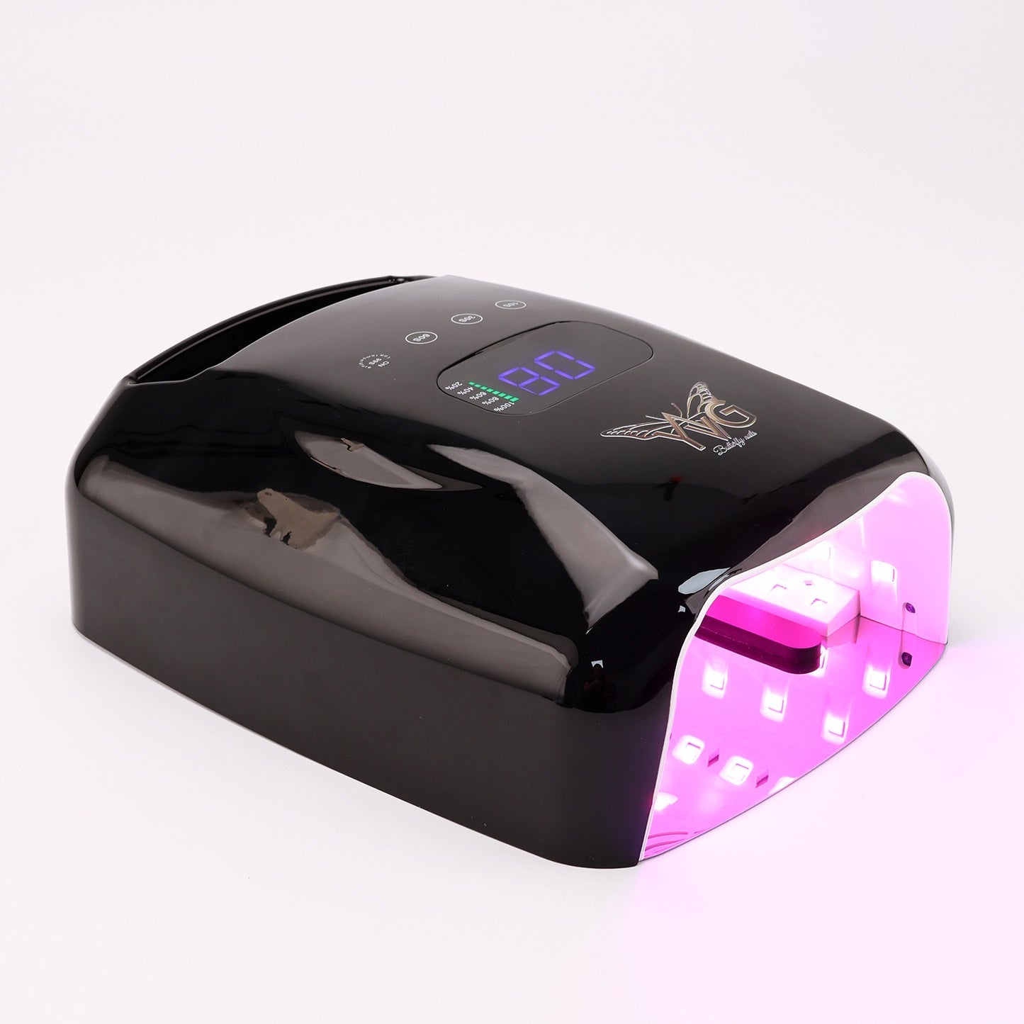 Lámpara recargable de 96 W de secado rápido y lento , negra