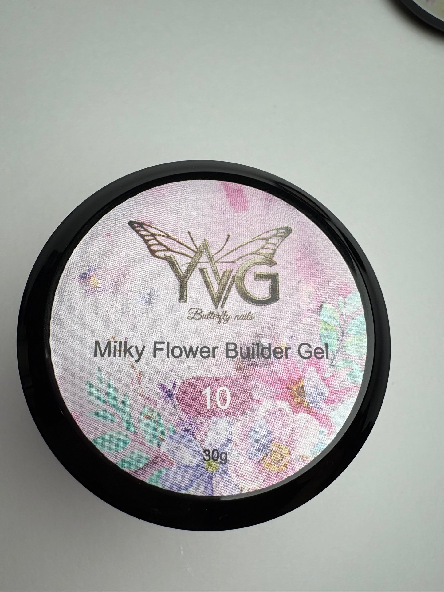 Builder gel milky flower 10