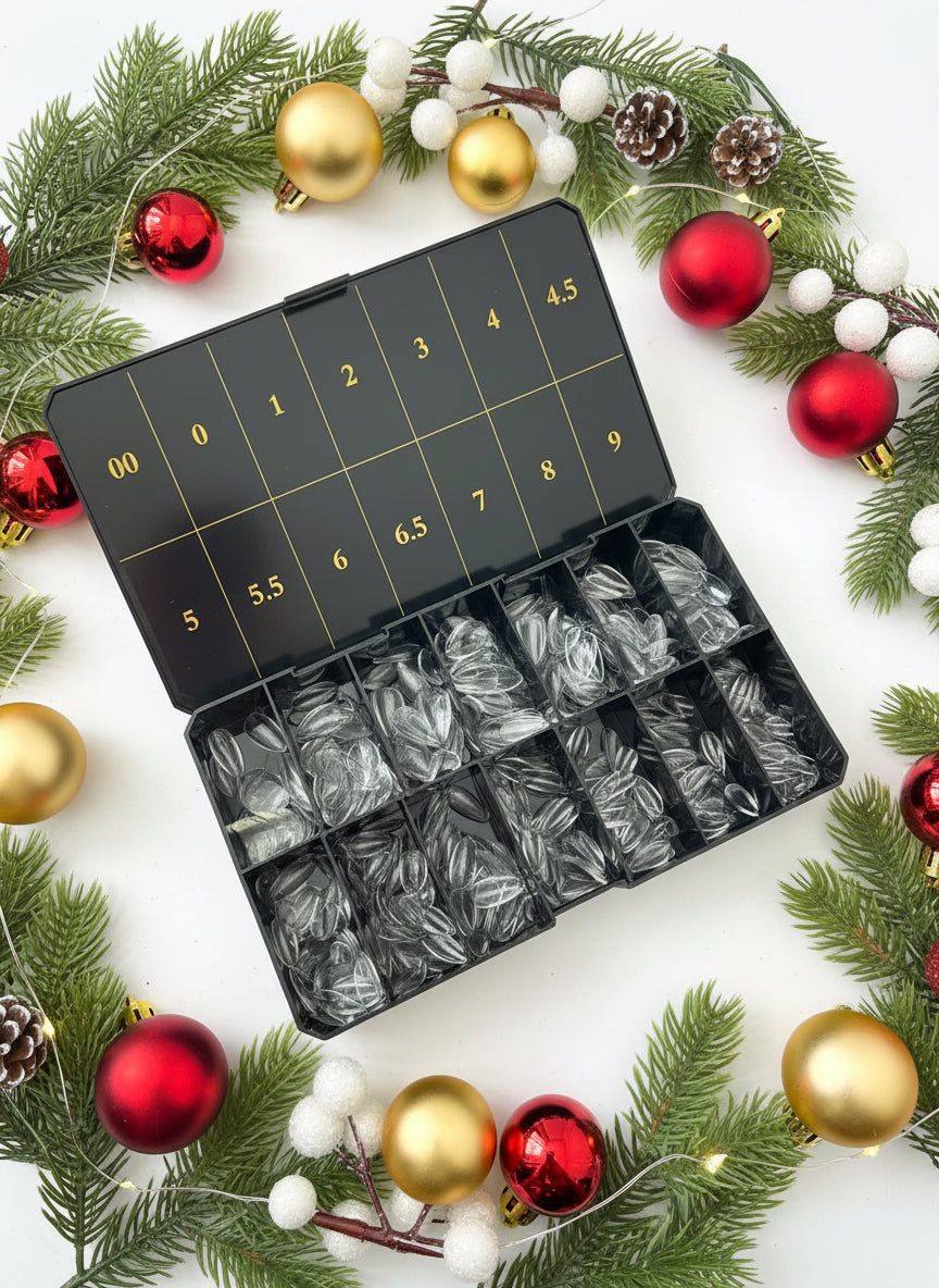 Soft gel Nails , sculpted almond médium , 14 sizes , 602 pcs